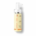 Vibrant Organics Saffron + Glutathione Foaming Face Wash with Rice Extract, Niacinamide, Hyaluronic Acid, and Vitamin C for daily cleansing and brighter looking skin.